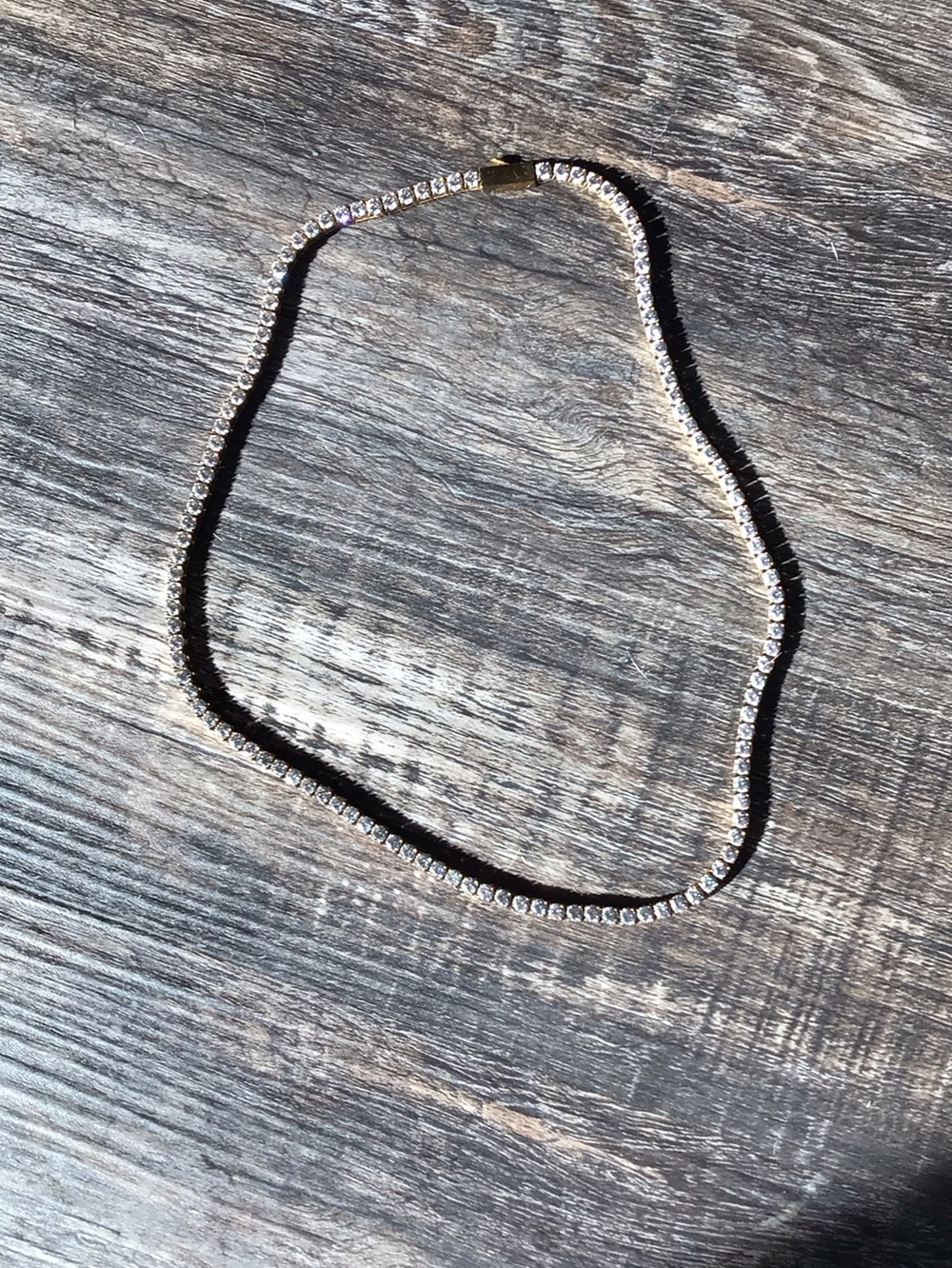 Nordstrom Gold-plated non tarnishing Clear Crystal Tennis Necklace